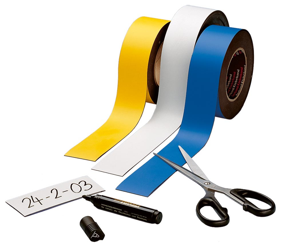 10 Meter Gelb Rot Grün Blau Weiß 10-100mm Kennzeichnungsbänder Magnetbandrolle Magnetband Magnetisches Beschriftungsband als Rollenware Blau, 10 mm Höhe